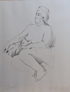 „Joschka“, Bleistift auf Papier, 40 x 50 cm, © Wolfgang Marquart 1987
