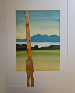 Ohne Titel IV, Öllasur mit Holzfurnier, 50 x 70 cm, © Wolfgang Marquart 1998