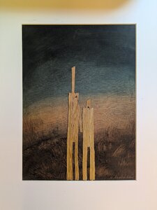 Ohne Titel IX, Öllasur mit Holzfurnier, 50 x 60 cm, © Wolfgang Marquart 2001