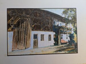 „Weidach-Westerham, Bauernhof Leiß II“, Kolorierter Druck, 29 x 39 cm, © Wolfgang Marquart 1975