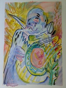 „Das Kind“, Öllasur und Kreide auf Papier, 90 x 70 cm, © Wolfgang Marquart