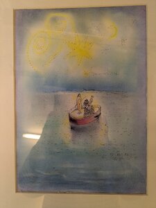 „Der Gesang“, Pastellkreide und Tusche, 32 x 43,5 cm, © Wolfgang Marquart 1995