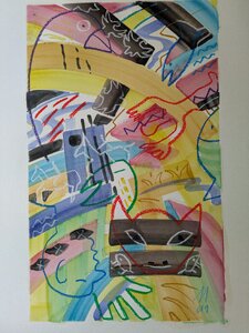 „Der Traum“, Öllasur und Kreide auf Papier, 100 x 70 cm, © Wolfgang Marquart 2001