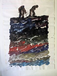 „Erde I“, Gouache auf Papier, 100 x 70 cm, © Wolfgang Marquart 1991