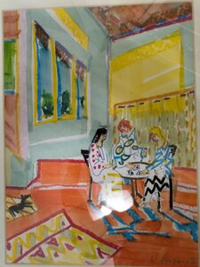 „Freundinnen aus der Reihe Schwarzer Hund“, Ölkreide auf Papier, 52 x 62,5 cm, © Wolfgang Marquart 1997