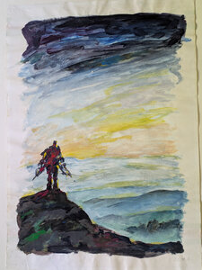 „Luft I“, Gouache auf Papier, 100 x 70 cm, © Wolfgang Marquart 1991