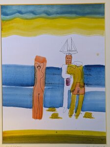 „Nachfolger“, Öllasur und Tusche, 50 x 40 cm, © Wolfgang Marquart 1996