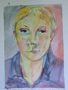 „Aron“, Öllasur und Kreide auf Papier, 50 x 70 cm, © Wolfgang Marquart 2001