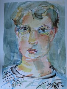 „Elias“, Öllasur und Kreide auf Papier, 50 x 70 cm, © Wolfgang Marquart 2001