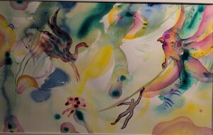 „Der Traum des Papageis“, Aquarell, 100 x 70 cm, © Wolfgang Marquart