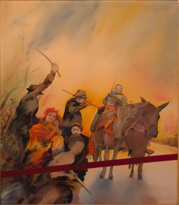 „Schlagbaum“, Öl auf Leinwand mit Rahmen, 143 x 123 cm, © Wolfgang Marquart