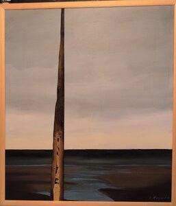 „Pass auf!“, Öl auf Leinwand mit Holzfurnier und Rahmen, 148 x 126 cm, © Wolfgang Marquart