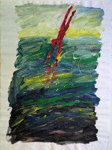 „Wasser I“, Gouache auf Papier, 100 x 70 cm, © Wolfgang Marquart 1991
