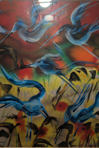 „Morgenbegrüßung“, Aquarell mit Rahmen, 43 x 53 cm, © Wolfgang Marquart