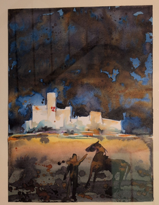 „Ruf der Ferne“, Aquarell mit Rahmen, 40 x 50 cm, © Wolfgang Marquart