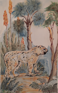 „Leopard“, Öl/ Kreide auf Papier, 100 x 70 cm, © Wolfgang Marquart