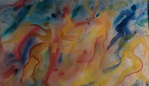 „Auflösung und Werden“, Aquarell, 100 x 70 cm, © Wolfgang Marquart