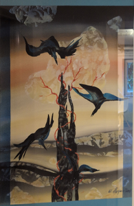 „Mondfenster“, Mischtechnik mit Rahmen, 51 x 71 cm, © Wolfgang Marquart