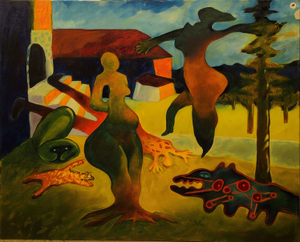 „Metamorphosen“, Öl auf Leinwand, 100 x 120 cm, , © Wolfgang Marquart